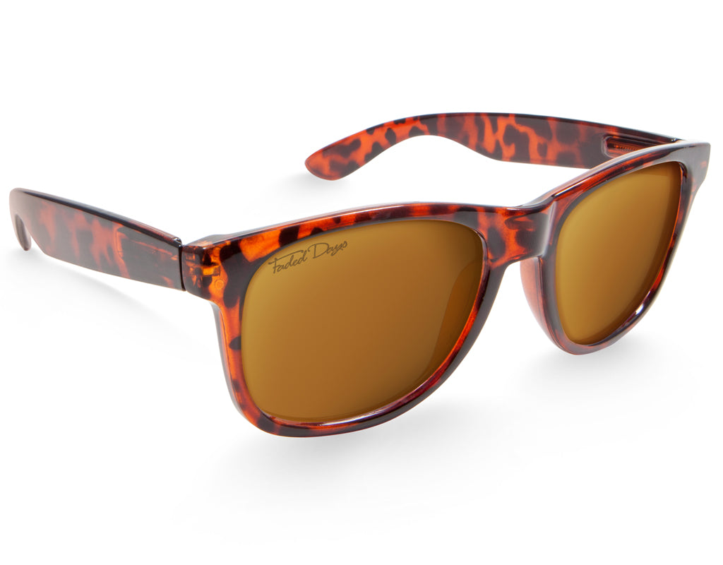 Side view of Classic 145mm large sunglasses in Tortoise – timeless colour and comfortable large frame fit.