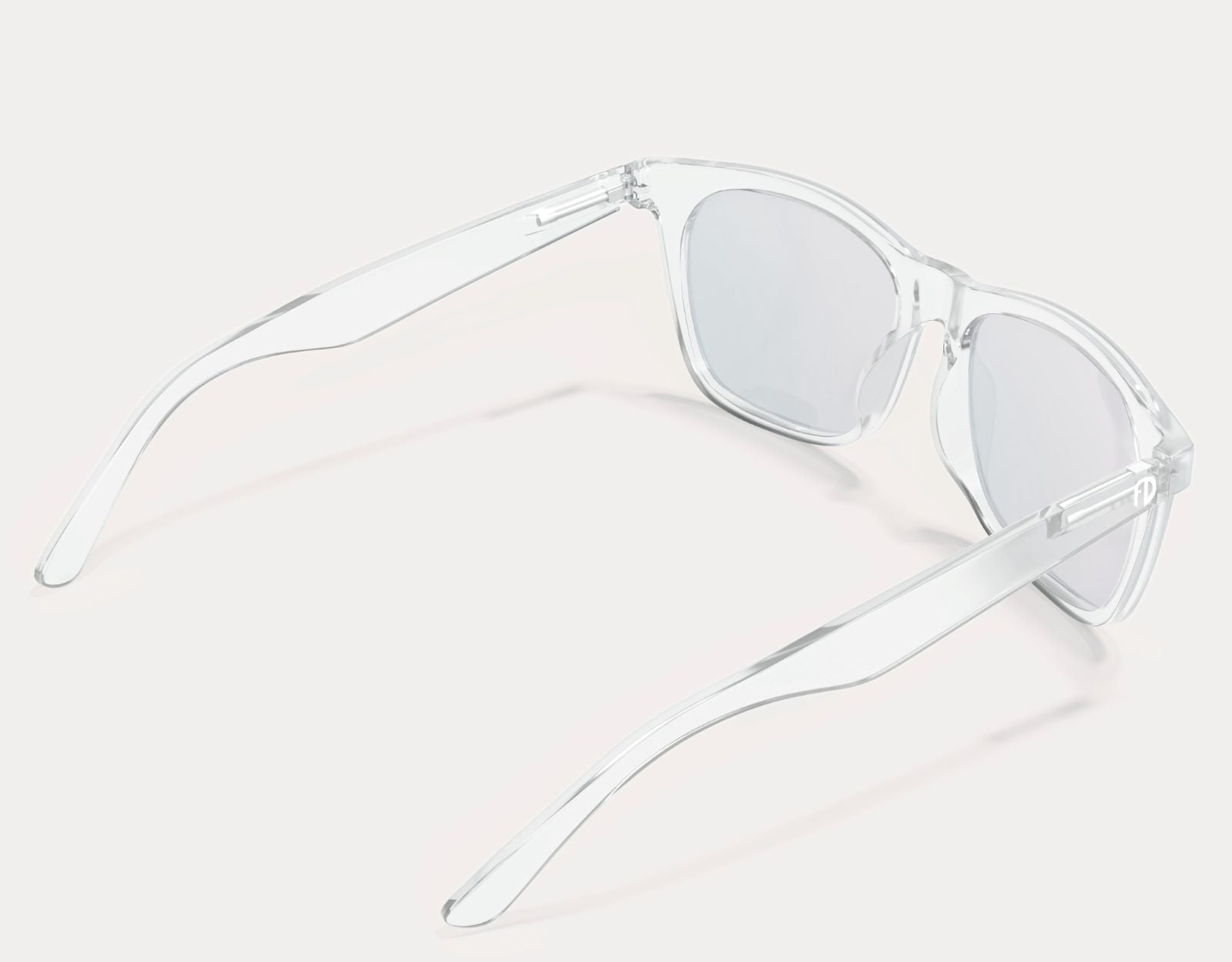 Rear view of Classic 155mm XL large eyeglasses for men in Clear, designed for a flexible and pressure-free fit.