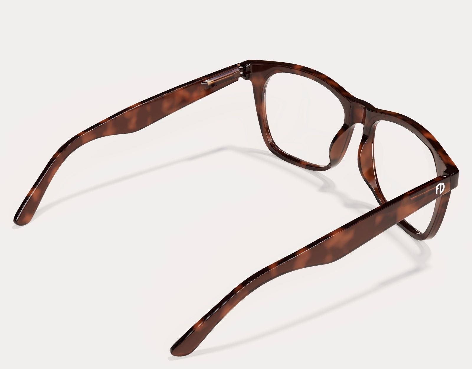 Rear view of Classic 155mm XL large mens eyeglasses in Tortoise, crafted for durability and an ultra-wide fit.