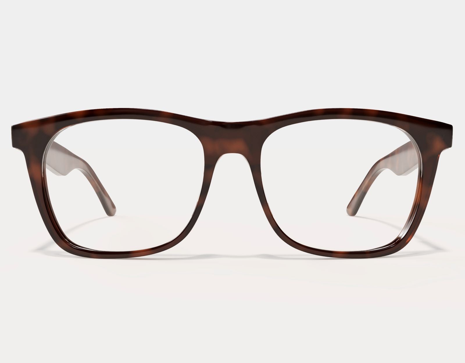 Front view of Classic 155mm XL large eyeglasses for men in Tortoise, featuring an extra-wide frame for a secure and stylish fit.