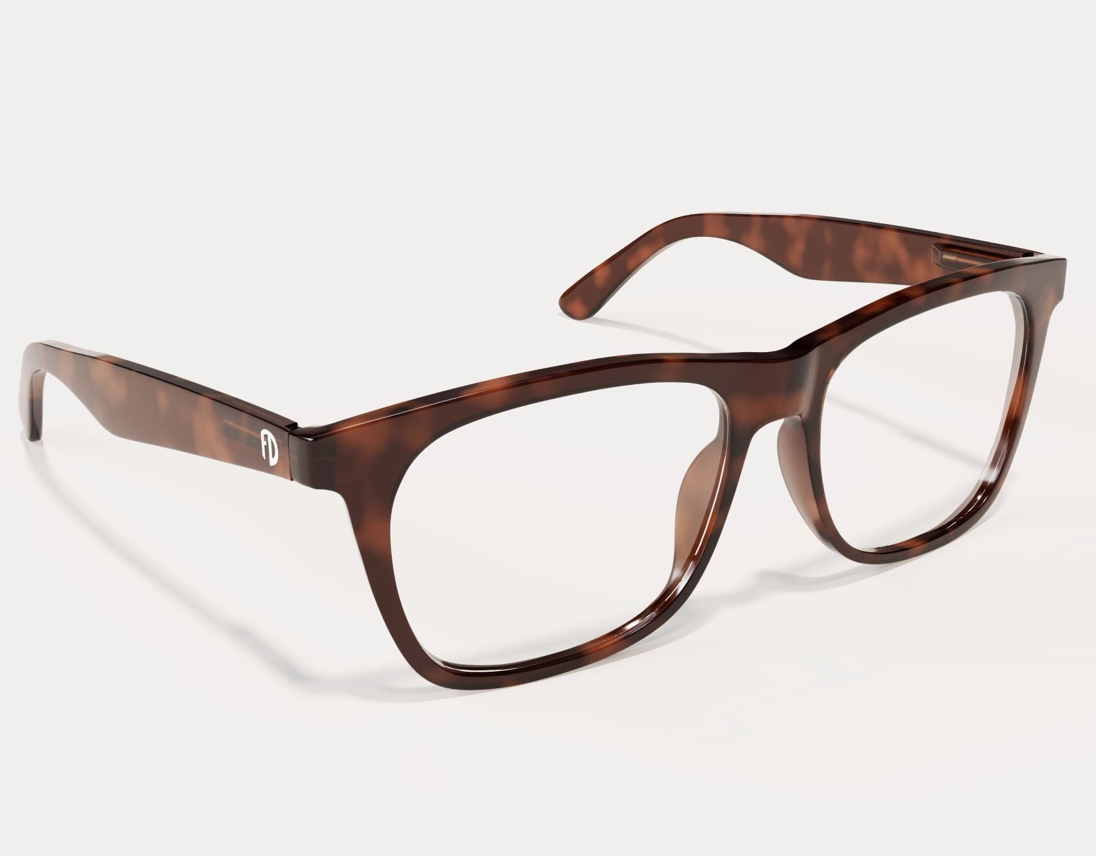 Side profile of Classic 155mm XL extra large prescription glasses in Tortoise, designed for big heads with all-day comfort in mind.