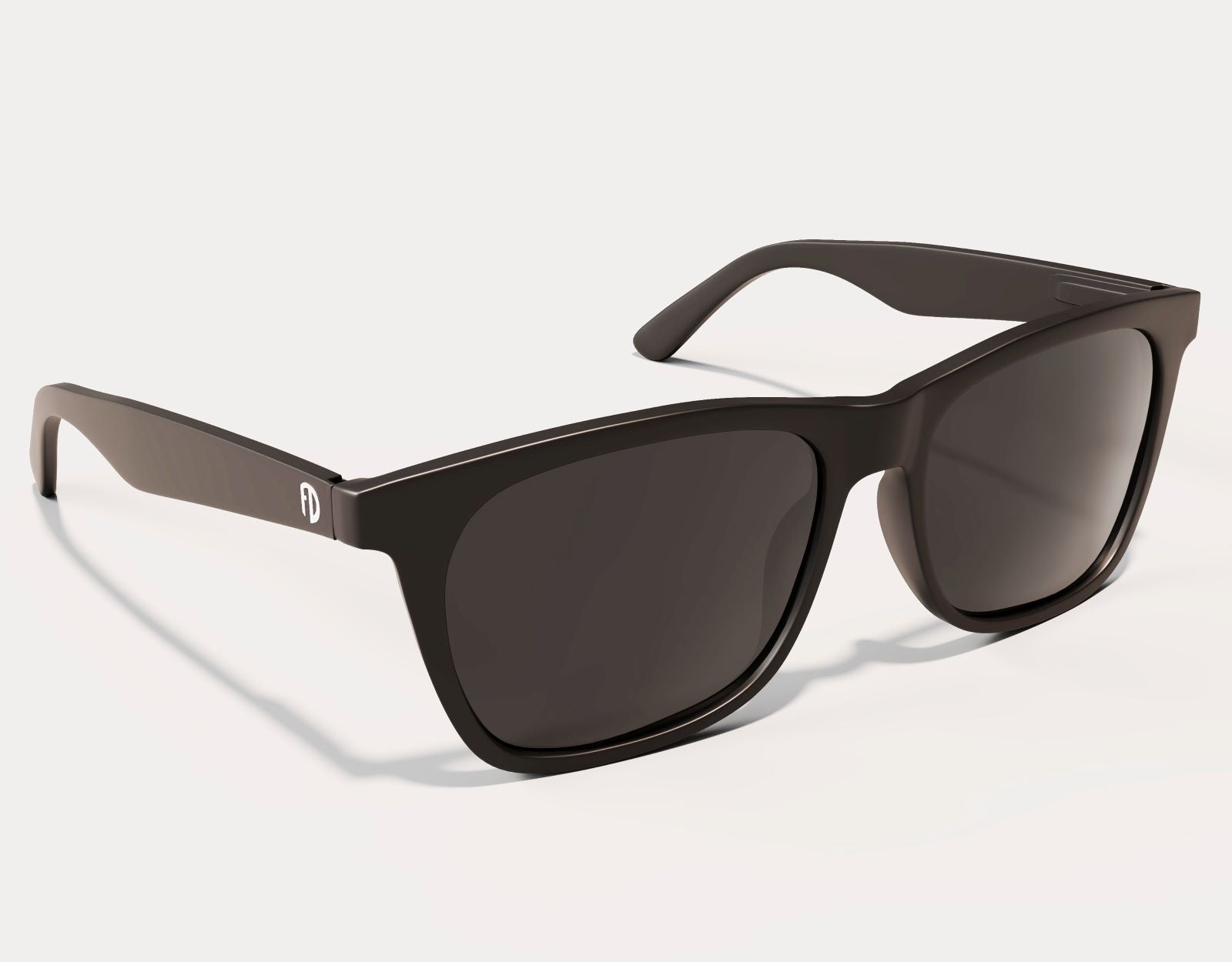 Side view of Classic 155mm XL sunglasses for wide faces in Black Matt – polarised lenses and smooth matte finish.