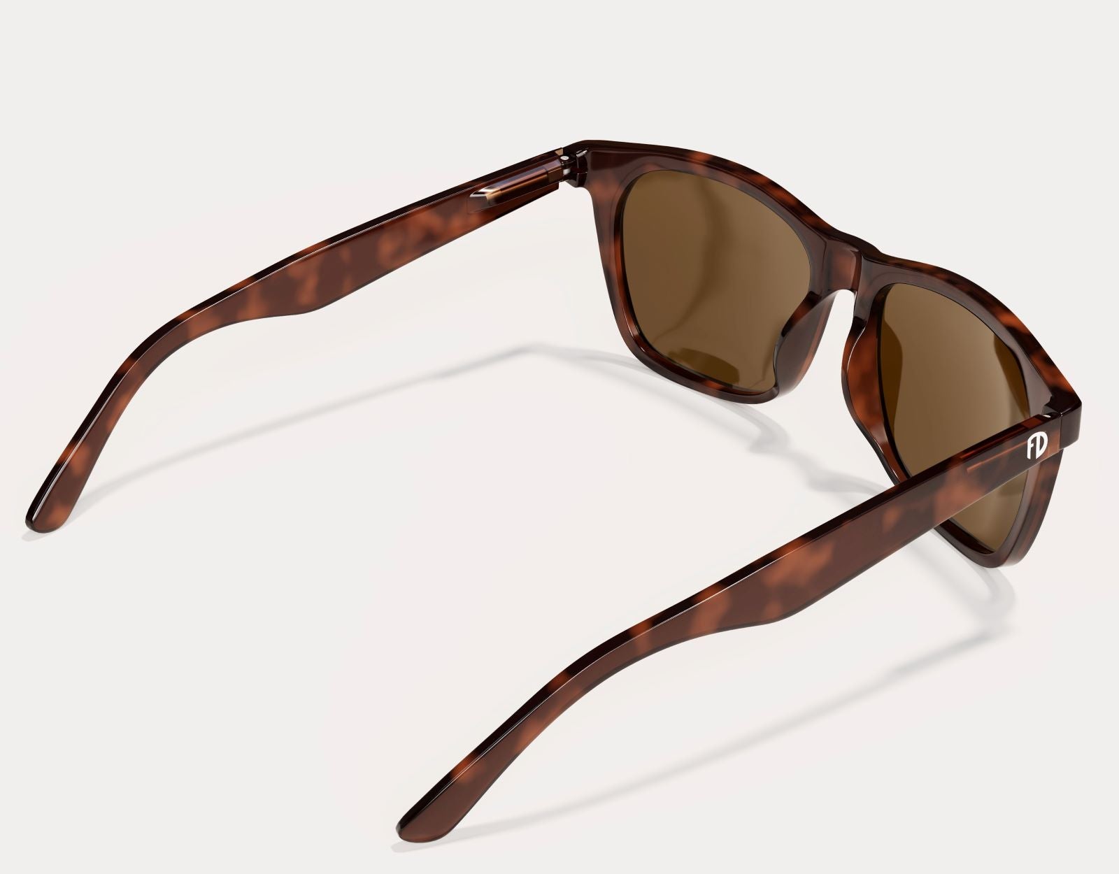 Rear view of Classic 155mm XL extra wide sunglasses in Tortoise – made for large faces with stylish comfort.