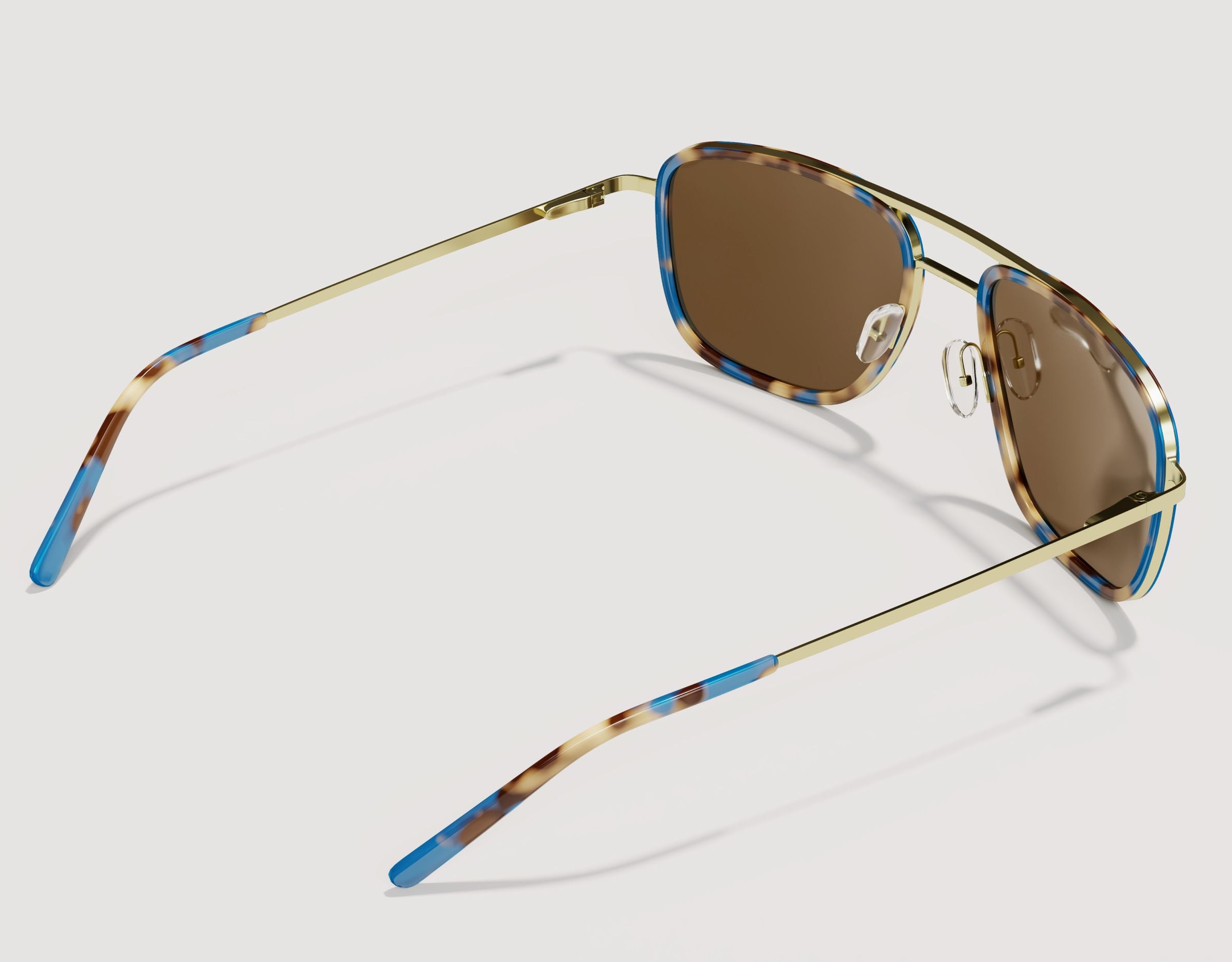 Rear view of The Arrival 165mm XXL aviator-style sunglasses in Atlantic with extra wide arms and precision-fit design.