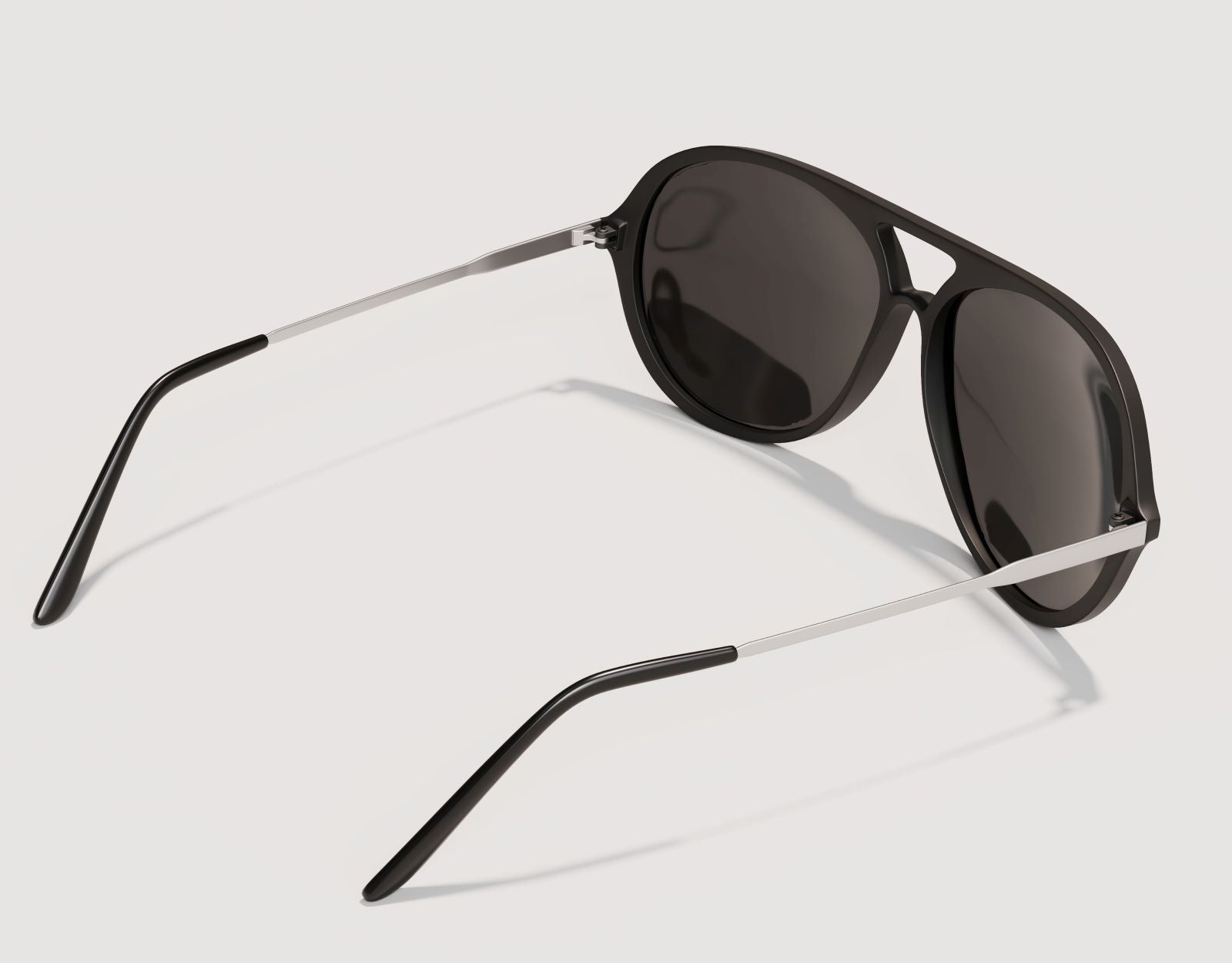 Rear view of Aviator 165mm XXL men’s aviator sunglasses in Black – extra wide comfort and durable build for large faces.