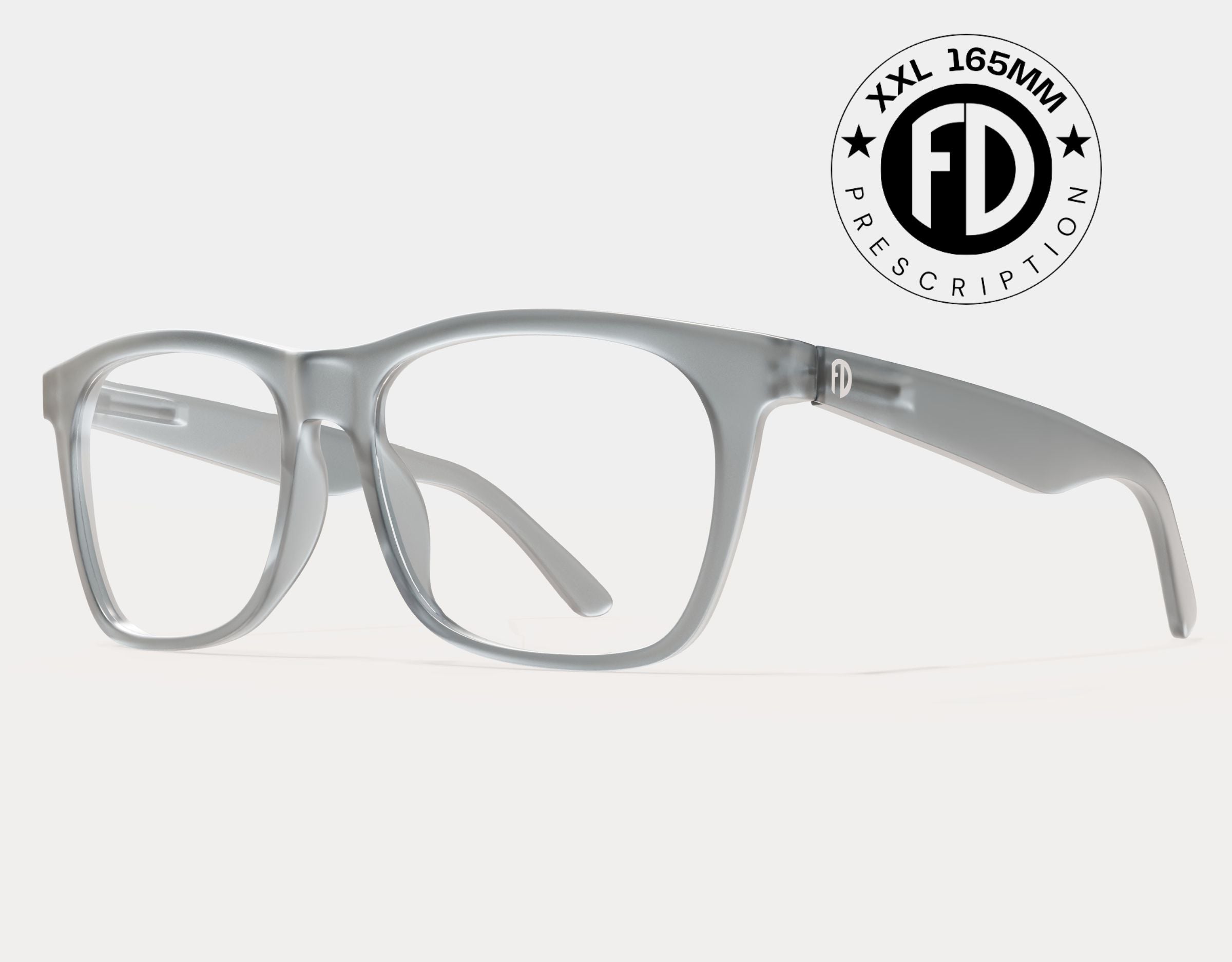 Faded Days Classic 165mm XXL X large eyeglass frames in Grey Slate, built for maximum comfort on large head sizes.