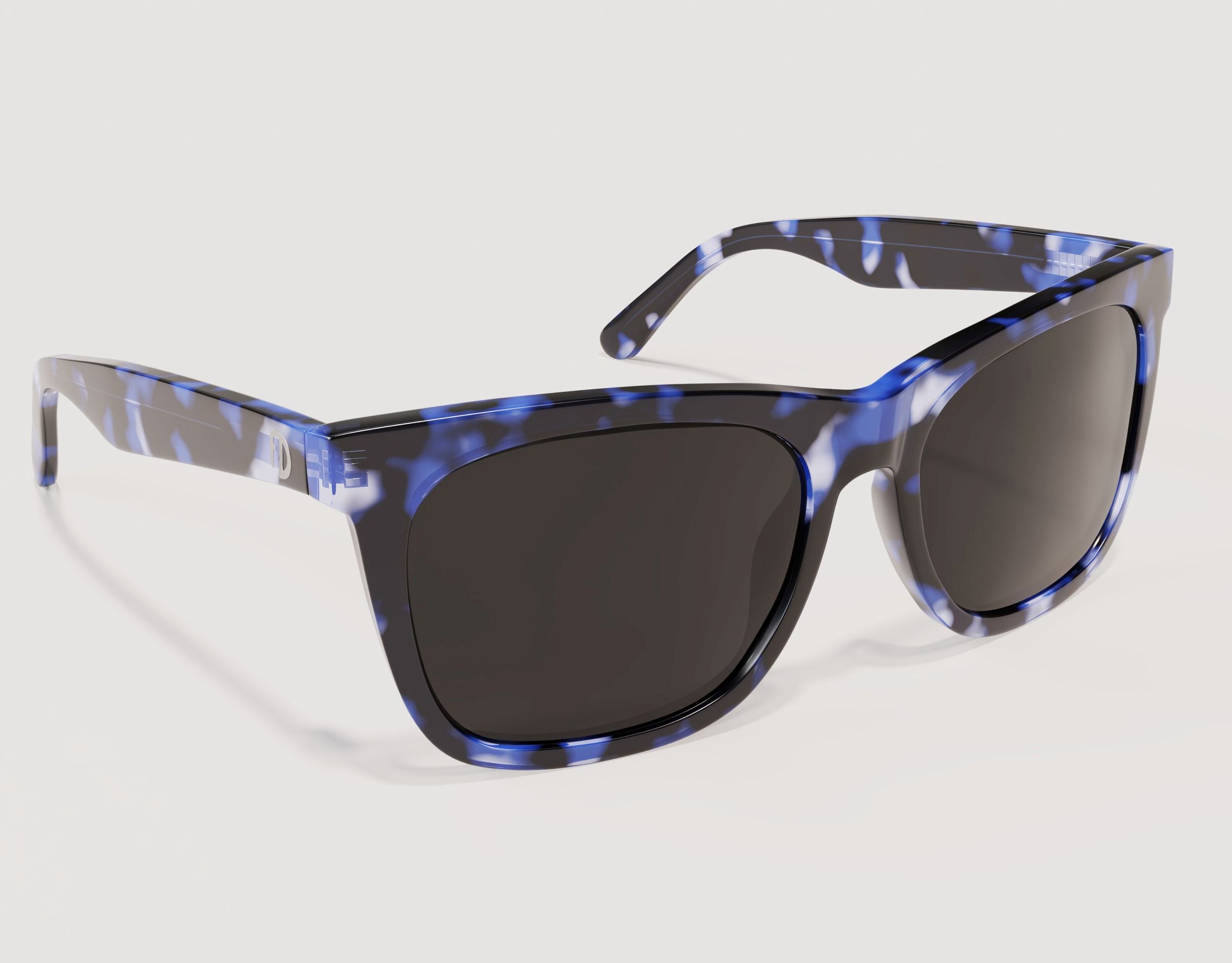 Side angle of Classic Pro 165mm XXL wide sunglasses for large heads in Atlantic – thicker acetate construction with upgraded hardware.