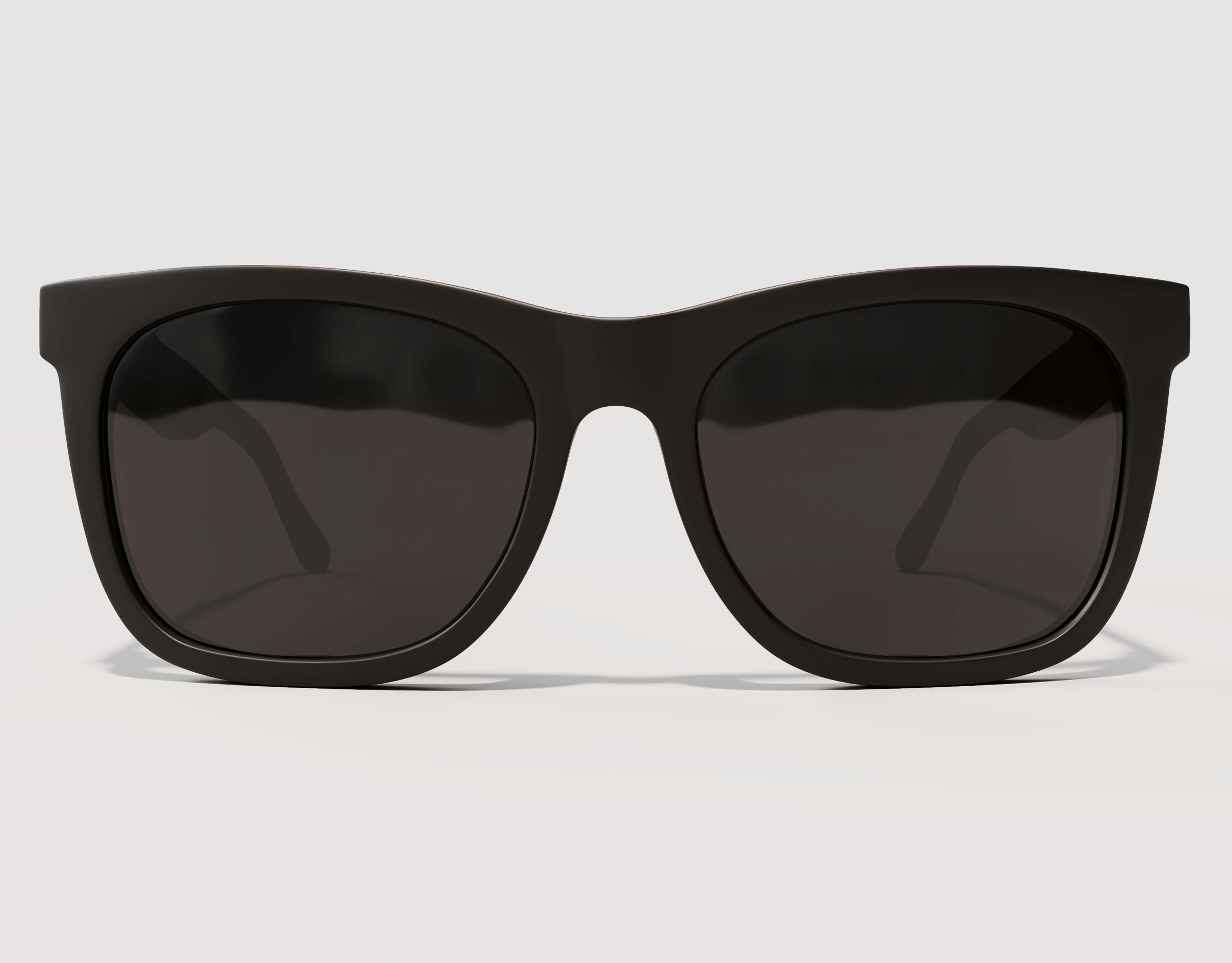 Front view of Classic Pro 165mm XXL premium wide sunglasses in Black Gloss – extra wide frame for big heads with thicker acetate construction.
