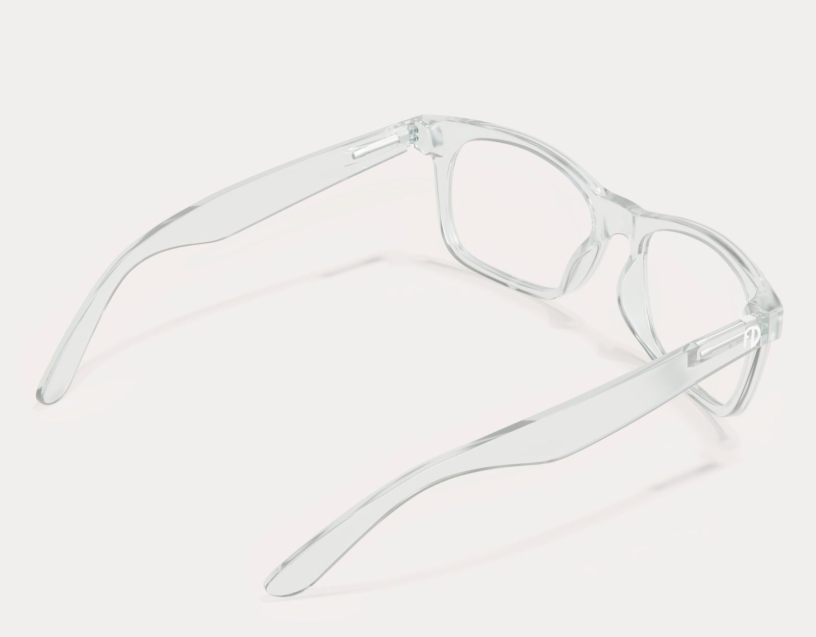 Rear angle of The Gent 165mm XXL oversized prescription frames in Clear, crafted for maximum comfort and a secure fit.