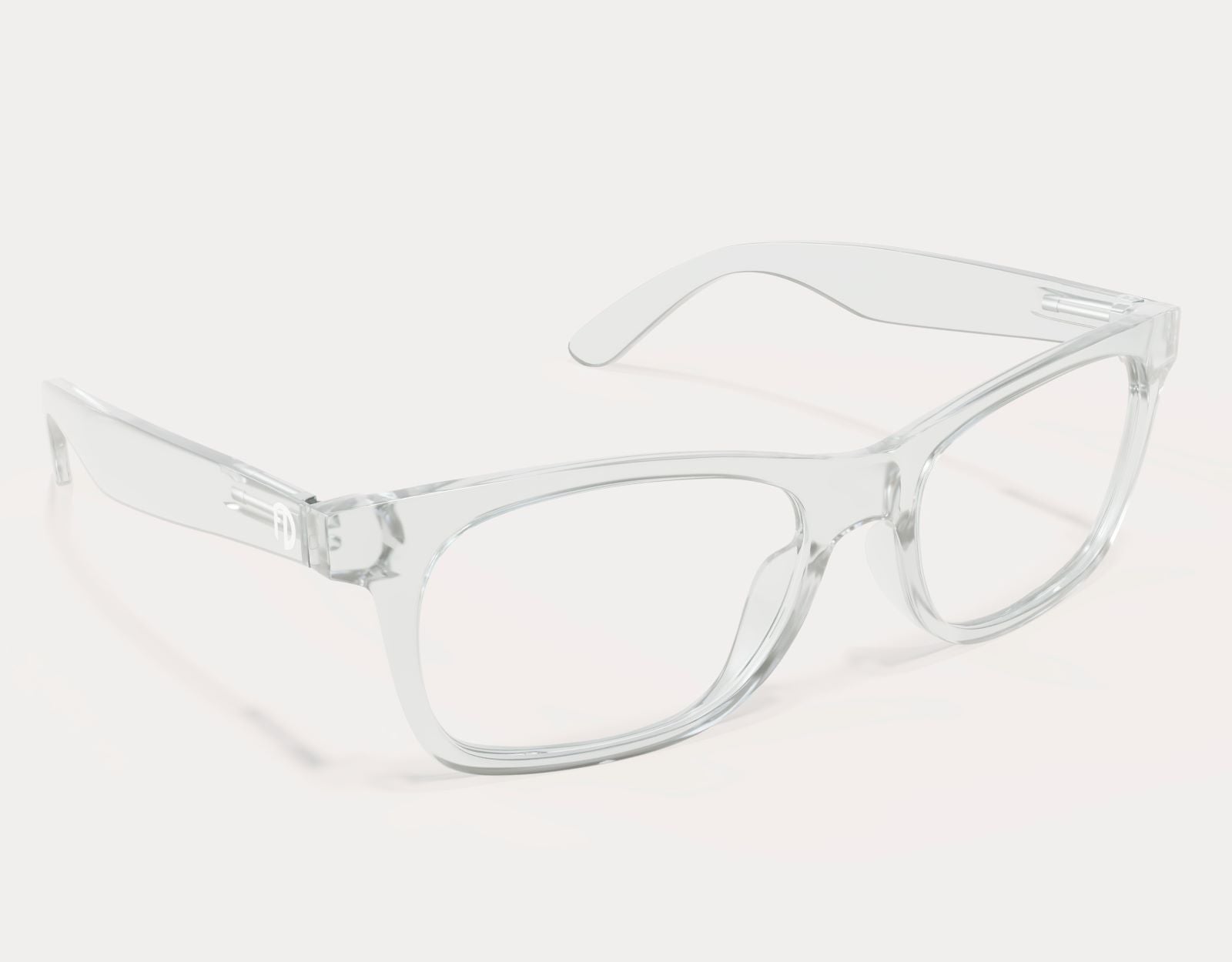 Side view of The Gent XXL eyeglasses for wide faces in Clear, built with a stylish and extra-wide frame for big head sizes.
