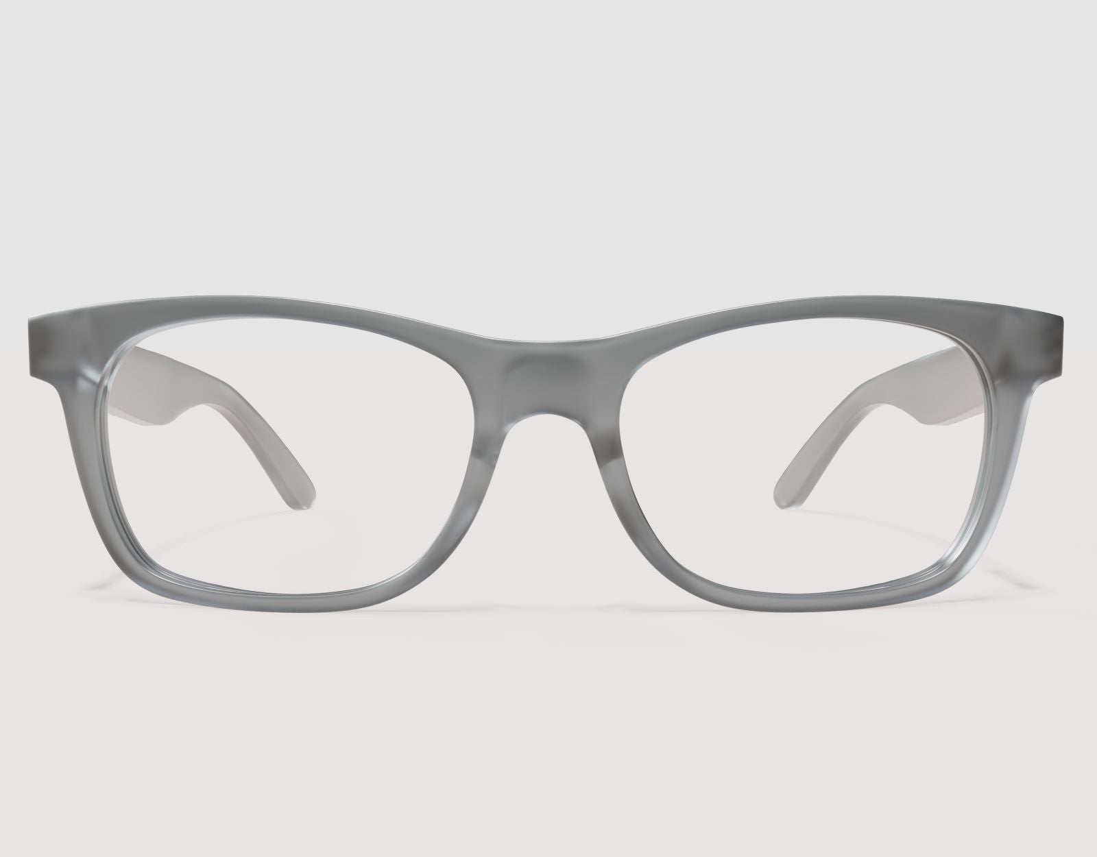 Front view of The Gent XXL oversized prescription frames in Grey, built for maximum comfort on wide faces.