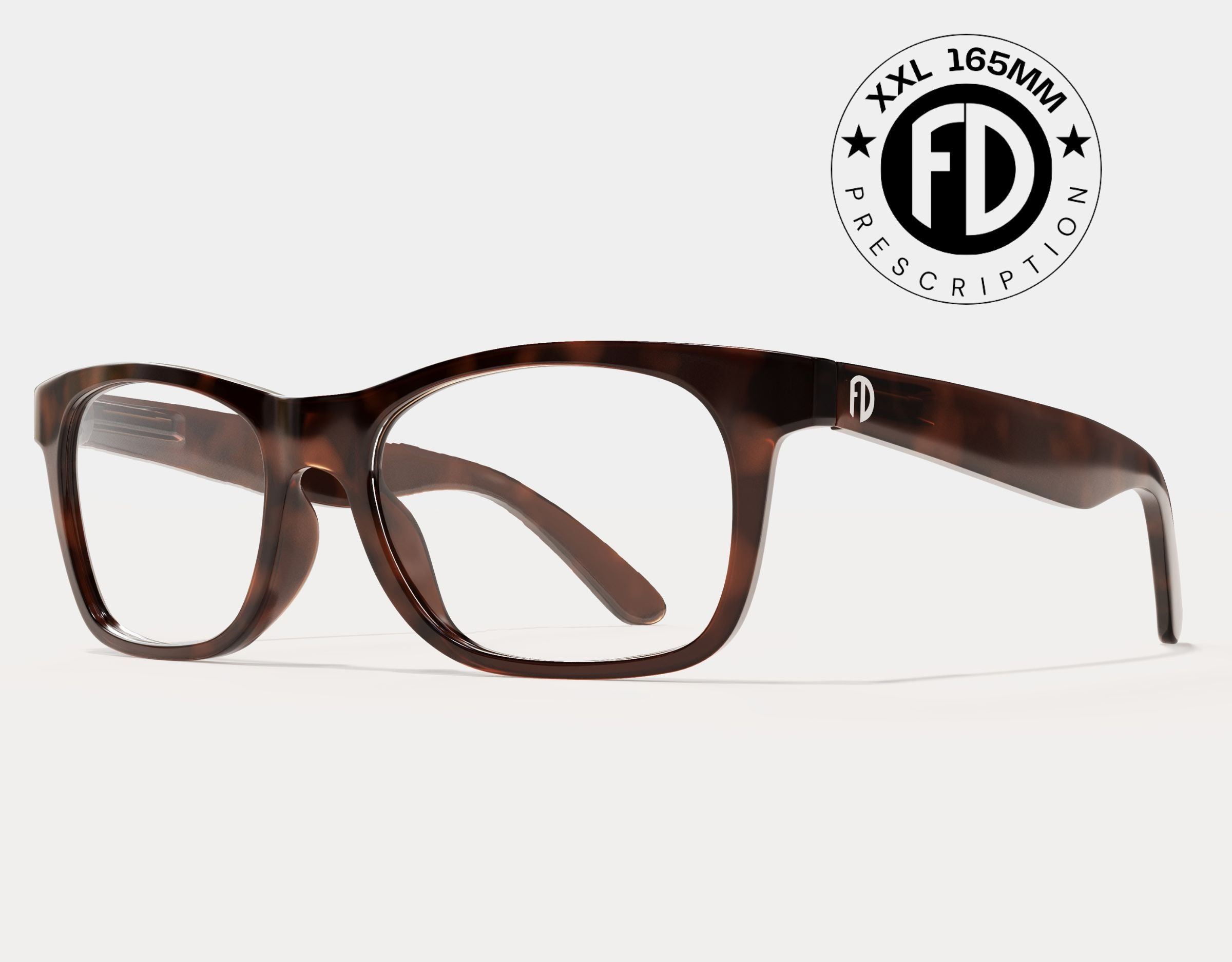 Faded Days The Gent 165mm XXL oversized prescription frames in Tortoise, crafted for a sophisticated and extra-wide fit.