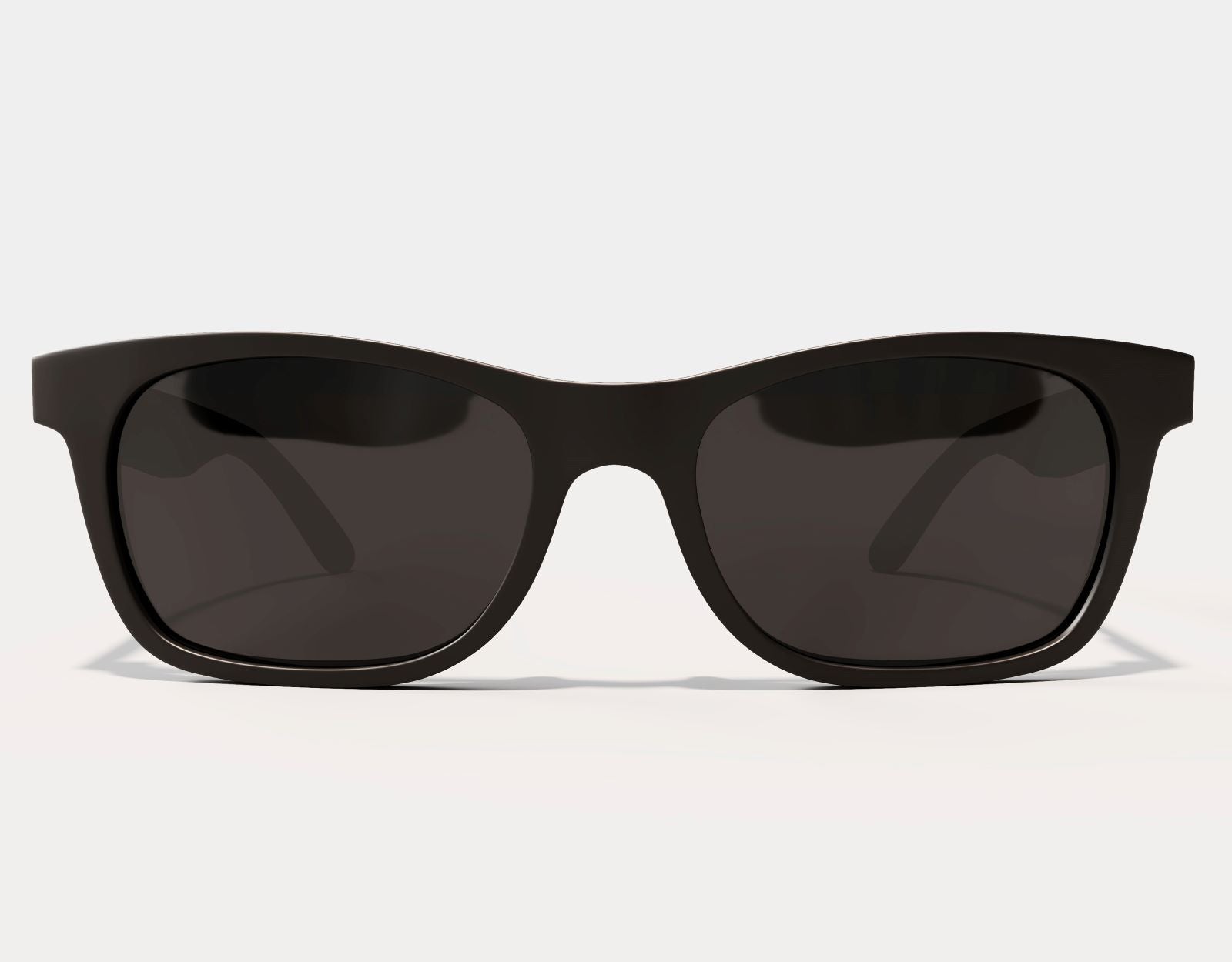 Front view of The Gent 165mm XXL wide sunglasses in Black – stylish polarised shades for guys with large heads.