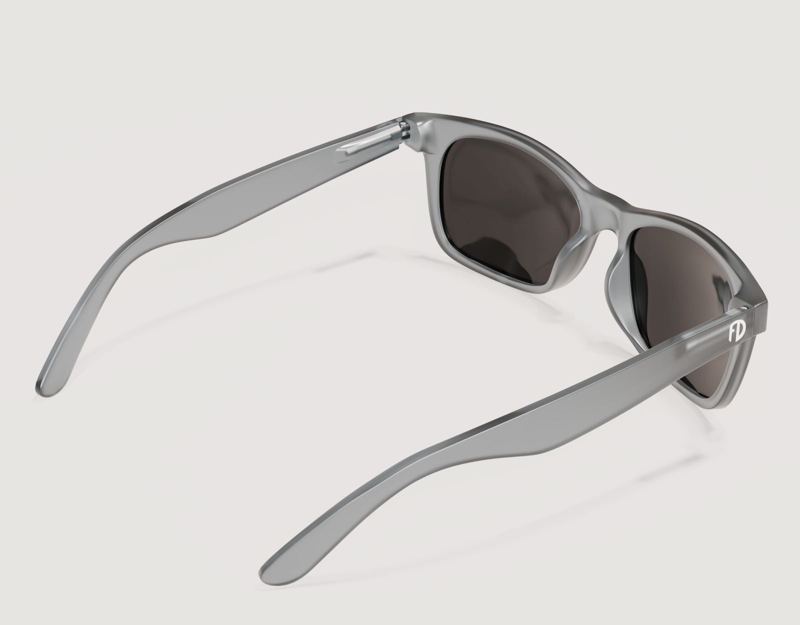 Rear view of The Gent 165mm XXL men’s wide sunglasses in Grey Slate – designed for broad faces and big head comfort.