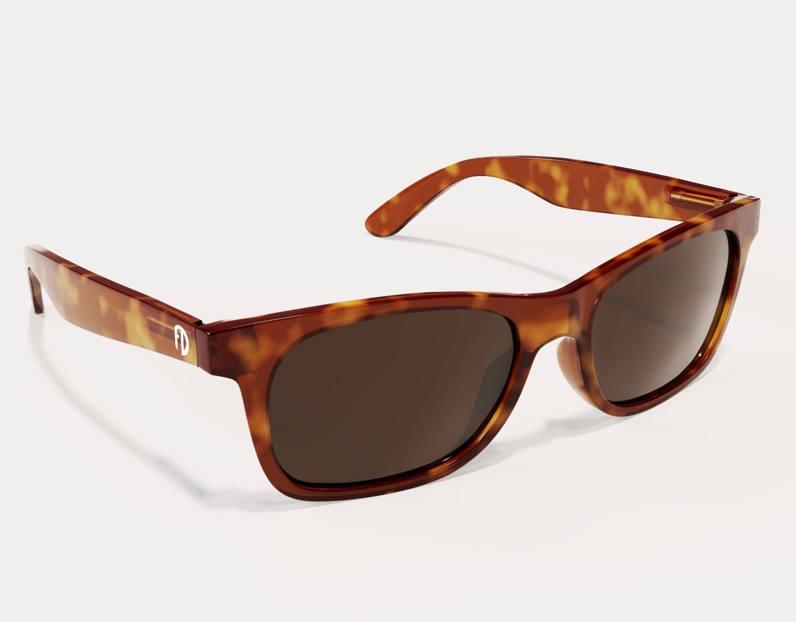 Side angle of The Gent 165mm XXL sunglasses for guys with large heads in Tortoise – classic colour with oversized comfort.
