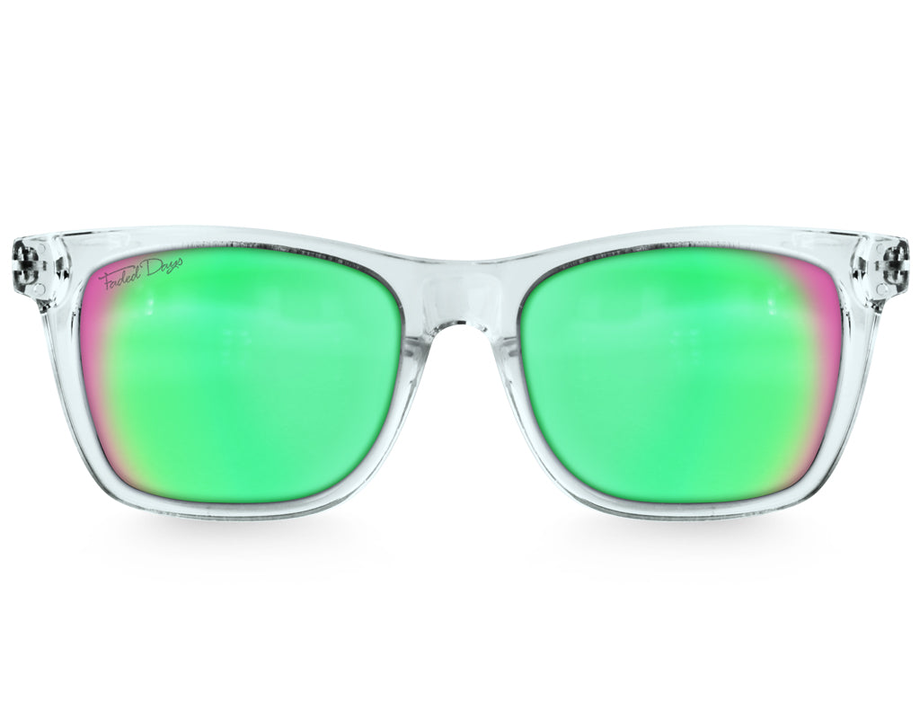 Clear Frame-Green Laser Polarised Lenses