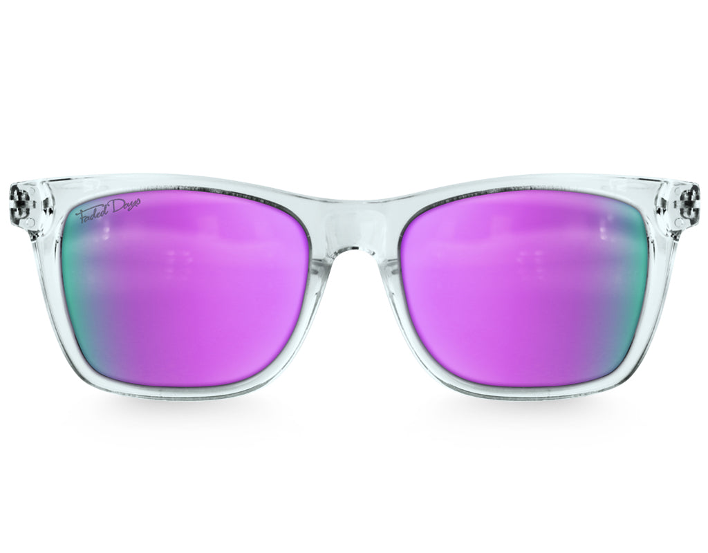 Clear Frame-Purple Polarised Lenses