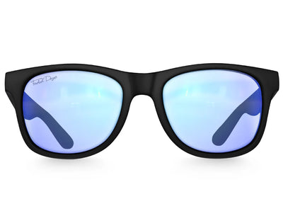 Front view of 145mm Large Classic blue light glasses in Black Matte, designed for men and women needing a secure, comfortable wide fit.