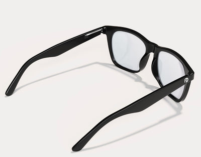 Rear view of Classic 145mm Large eyeglass frames for women and men in Black Matte, highlighting the lightweight, durable design.