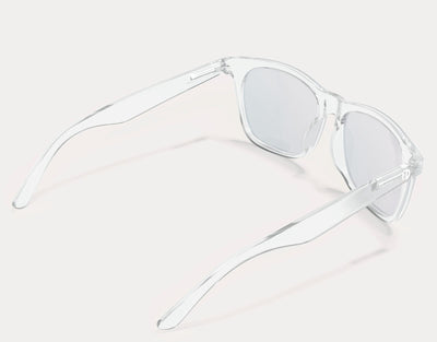 Rear view of Classic 155mm XL large eyeglasses for men in Clear, designed for a flexible and pressure-free fit.