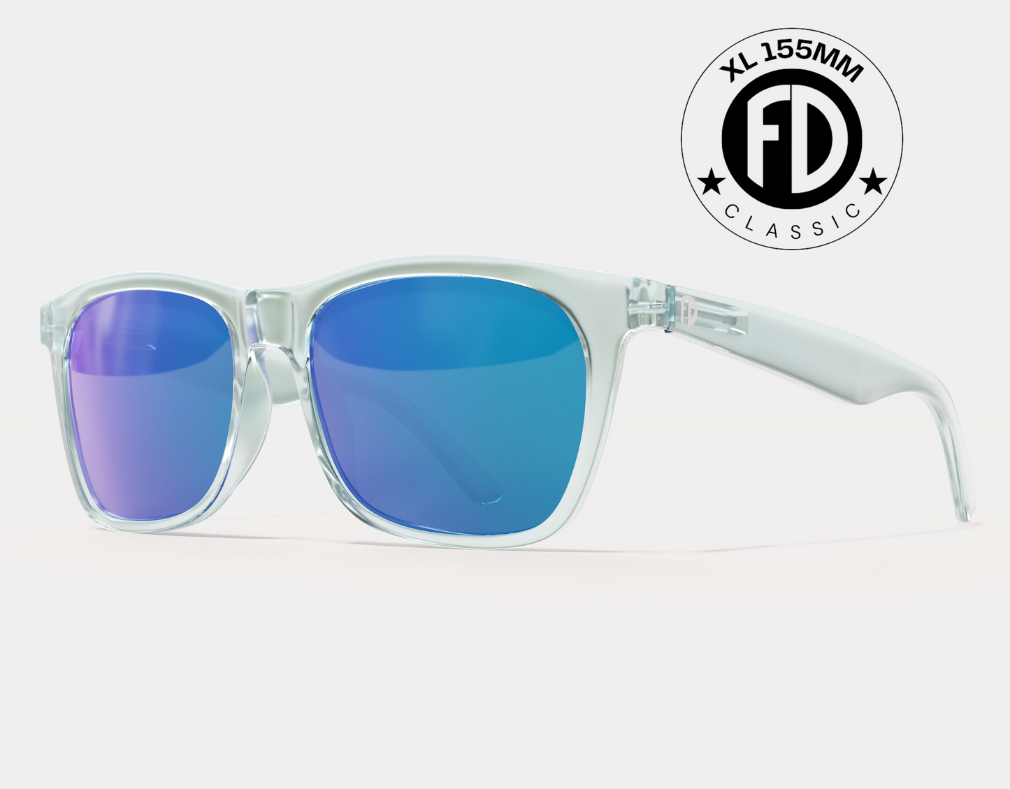 Clear Frame-Blue Ice Polarised Lenses