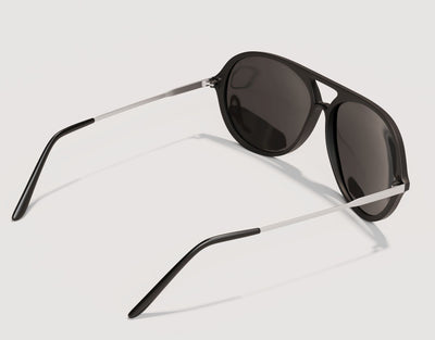 Rear view of Aviator 165mm XXL men’s aviator sunglasses in Black – extra wide comfort and durable build for large faces.