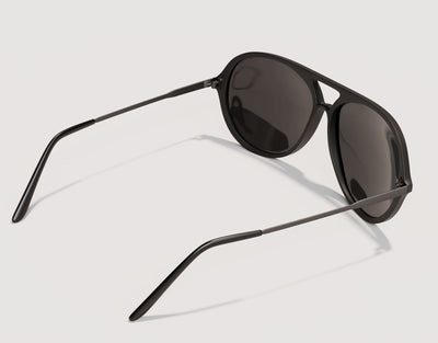 Rear view of Aviator 165mm XXL wide fit aviators in Blackout – extra wide silhouette with stealth styling for large heads.