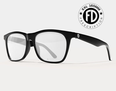 Faded Days Classic 165mm XXL extra large eyeglass frames in Black Matte, designed for big heads with a wide, comfortable fit.