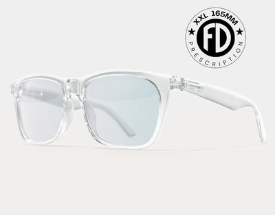 X large eyeglass frames in Clear by Faded Days, crafted for big heads with an oversized yet lightweight fit.