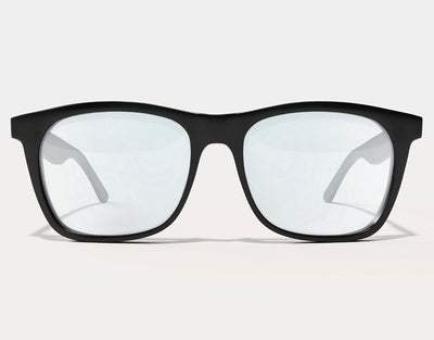 Front view of Classic 165mm XXL prescription glasses for big heads in Black Gloss, designed for comfort and a secure fit.
