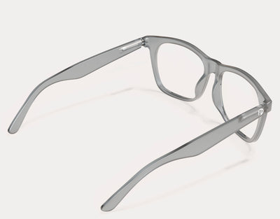Rear view of Classic 165mm XXL X large eyeglass frames in Grey Slate, featuring a flexible and secure fit for big heads.