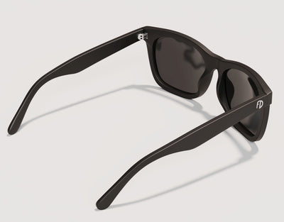 Rear view of Classic Pro 165mm XXL wide sunglasses for big heads in Black Gloss showing extra wide arms and comfortable pressure-free fit.