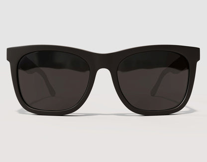 Front view of Classic Pro 165mm XXL premium wide sunglasses in Black Gloss – extra wide frame for big heads with thicker acetate construction.