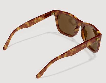 Rear view of Classic Pro 165mm XXL big head sunglasses in Tortoise showing extra wide arms and comfortable pressure-free fit.