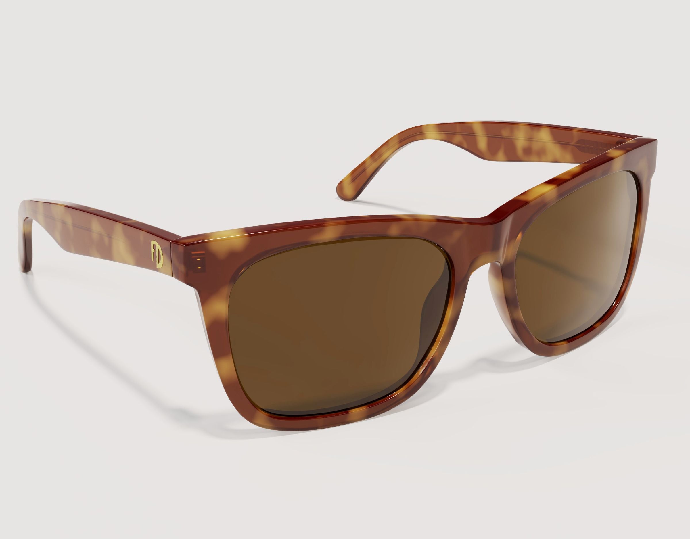 Side profile of Classic Pro 165mm XXL wide sunglasses for large faces in Tortoise – reinforced hinges and substantial premium build.