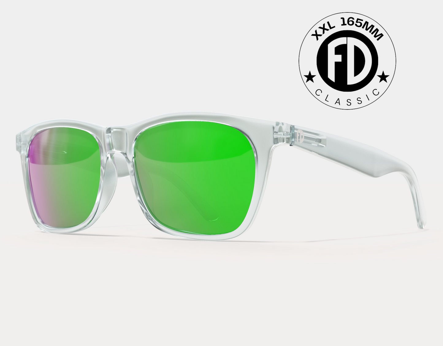 Clear Frame-Green Laser Polarised Lenses