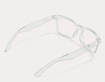 Rear angle of The Gent 165mm XXL oversized prescription frames in Clear, crafted for maximum comfort and a secure fit.