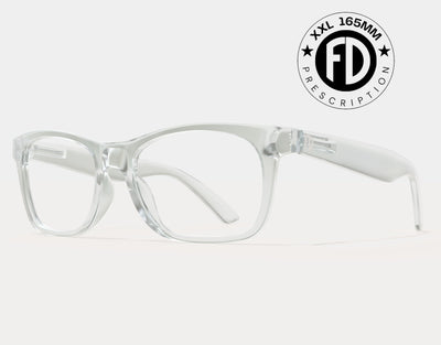 The Gent 165mm XXL eyeglasses for big faces in Clear, featuring an oversized frame for a bold, modern look.