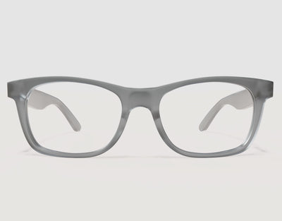 Front view of The Gent XXL oversized prescription frames in Grey, built for maximum comfort on wide faces.