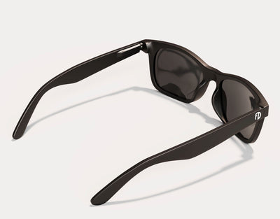 Rear view of The Gent 165mm XXL extra wide sunglasses in Black – sporty silhouette and bold polarised lens finish.