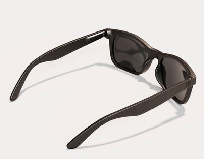 Rear view of The Gent 165mm XXL wide sunglasses for wide faces in blackout finish – comfort-focused and oversized.

