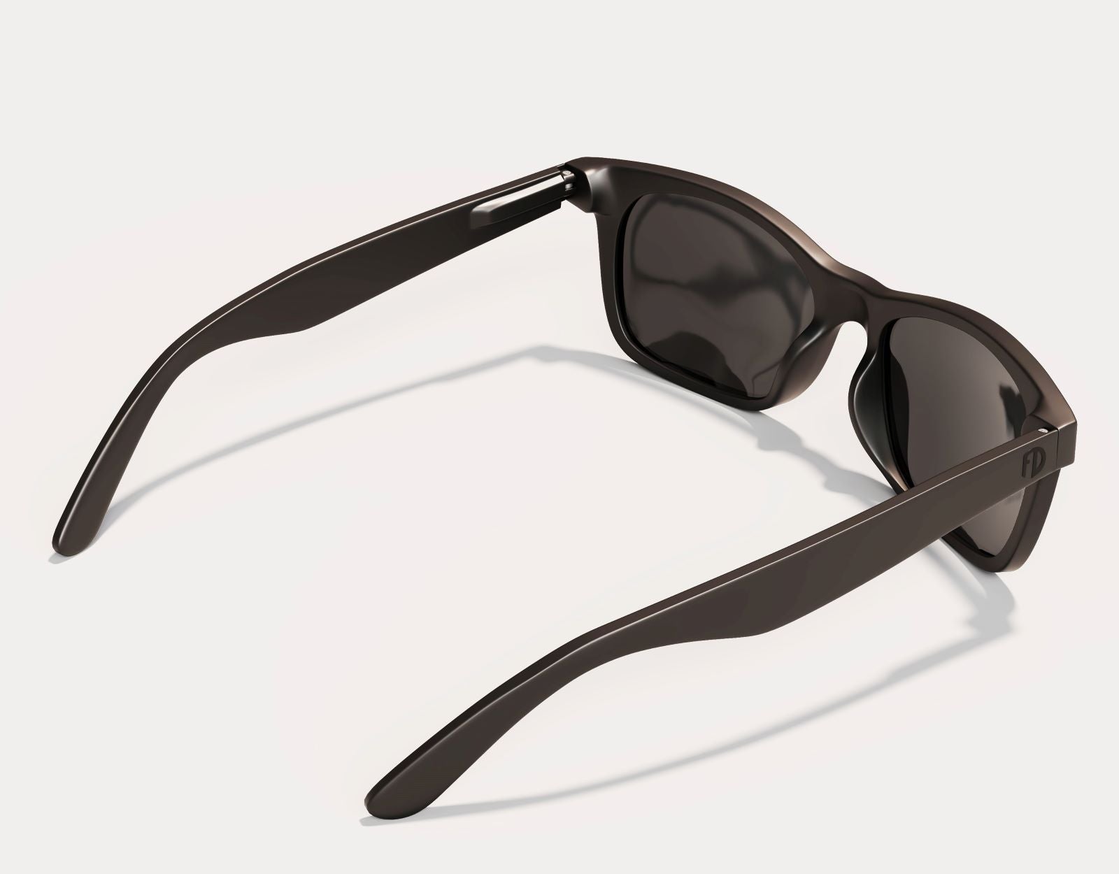Rear view of The Gent 165mm XXL sunglasses for wide faces in Black with green lenses – polarised, extra large, and built for big heads.