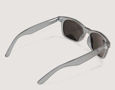 Rear view of The Gent 165mm XXL men’s wide sunglasses in Grey Slate – designed for broad faces and big head comfort.
