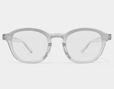 Front view of The Scholar XXL large mens eyeglasses in Clear, built for wide faces with an oversized, stylish frame.