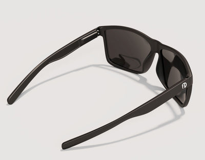 Rear view of Sport 165mm XXL polarised sport sunglasses in Black – secure fit and flexible frame for big heads.