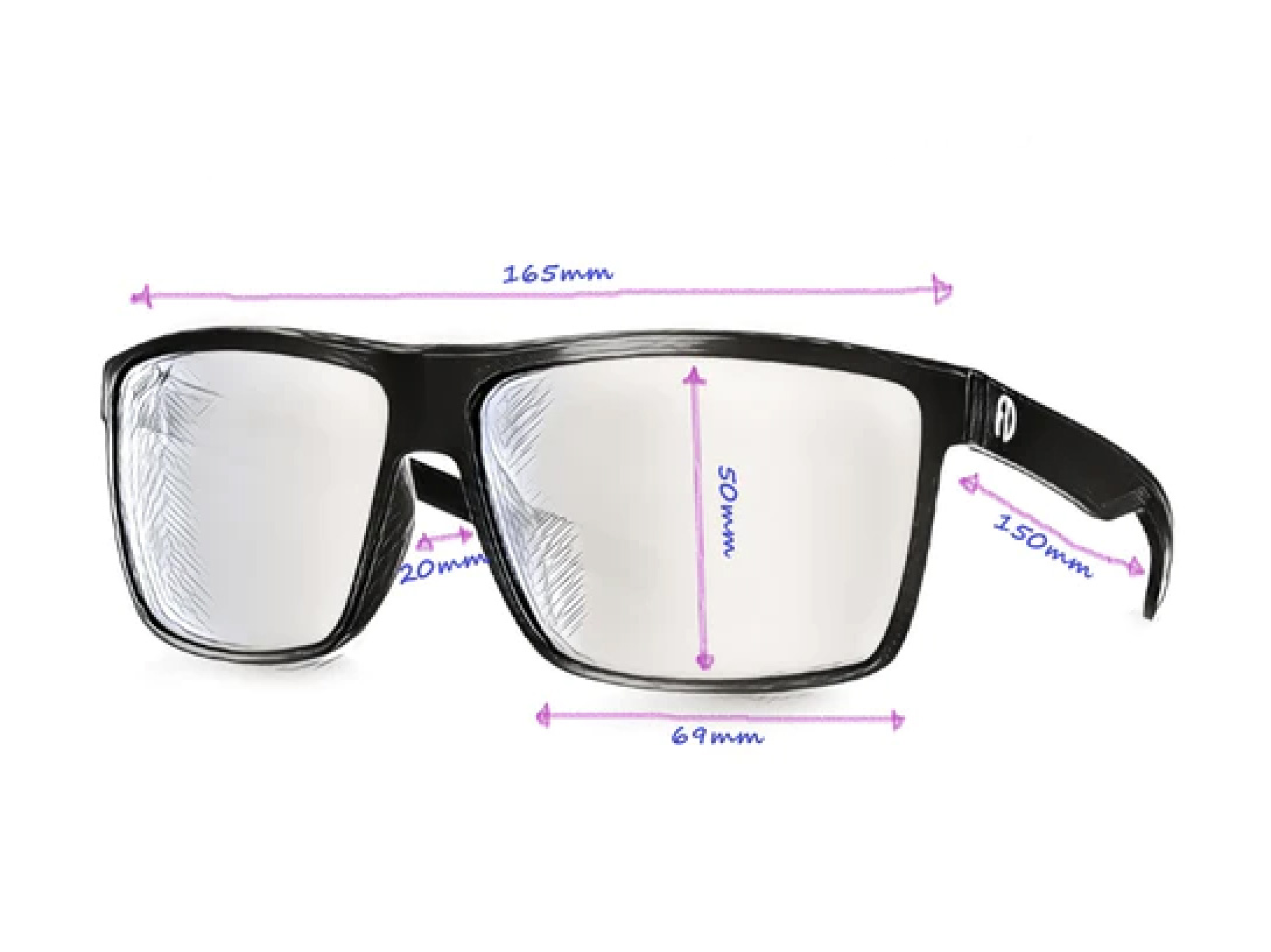 XXL SPORT (165mm) Extra Wide Sunglasses for Big Heads – Faded Days UK