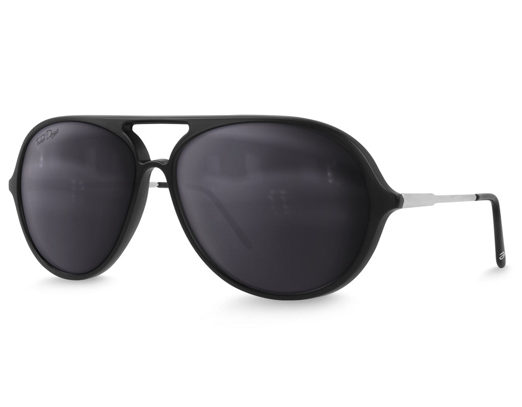 XXL Aviator (165mm) Extra Wide Sunglasses For Big Heads Black-Polarised Lenses